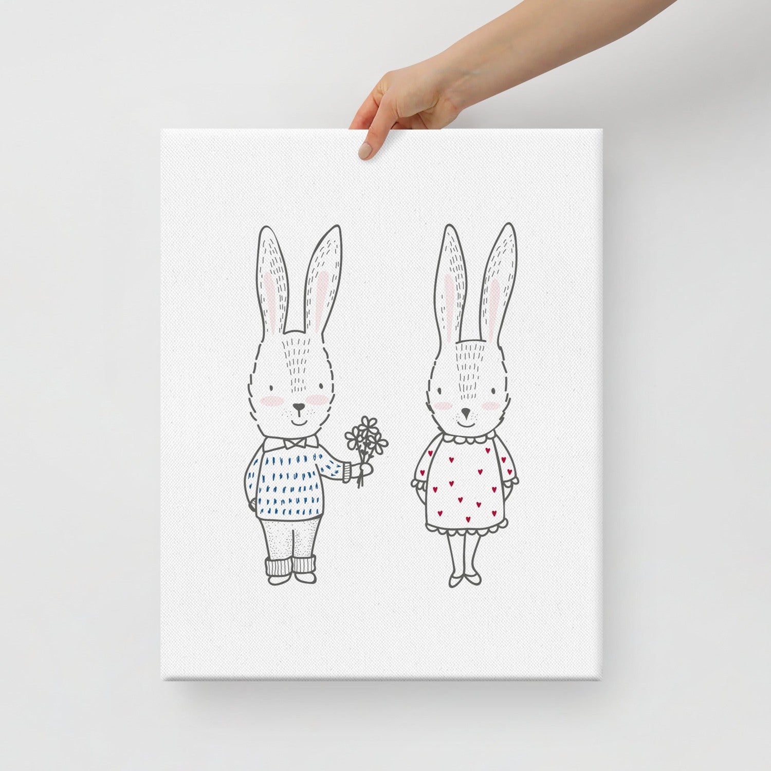Kids Wall Art Print Woodland Rabbits, Baby Nursery Art Prints, Kids ...