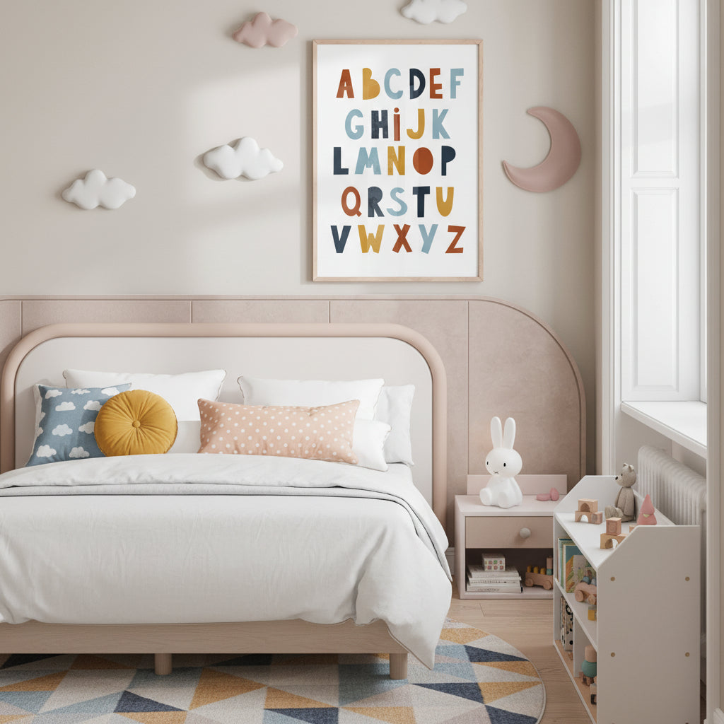 Kids Wall Art Print Alphabet Gender Neutral, Nursery Wall Art, Kids ...