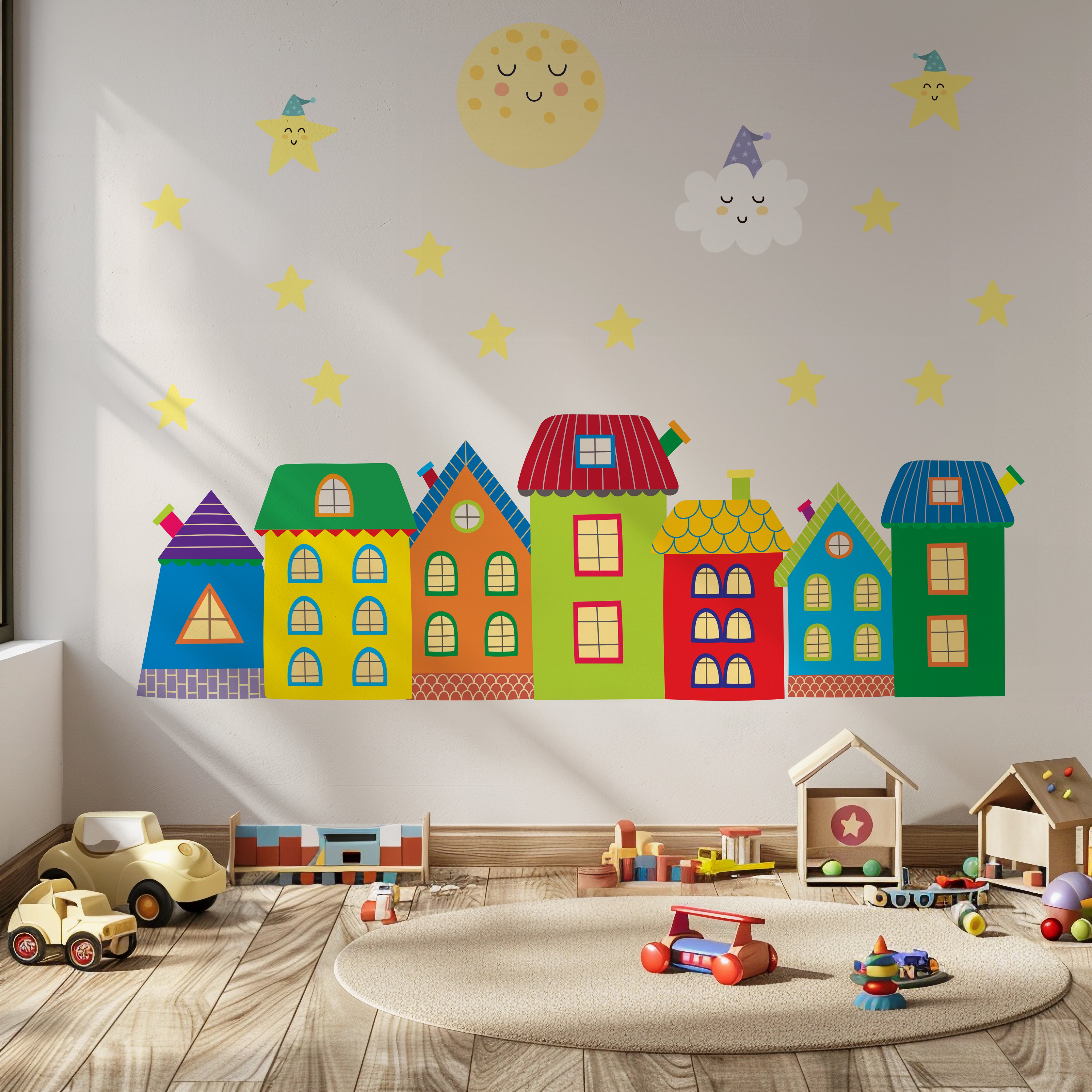 Kids Wall Decals City Scene, Kids Wall Stickers, Nursery Wall Stickers