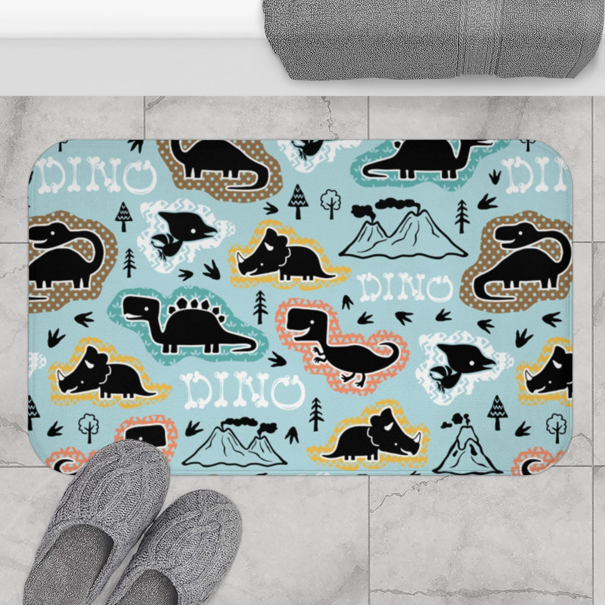 Boys Bath Mat Dinosaurs, Boys Bathroom Decor and Accessories Pippa + June PIPPA + JUNE