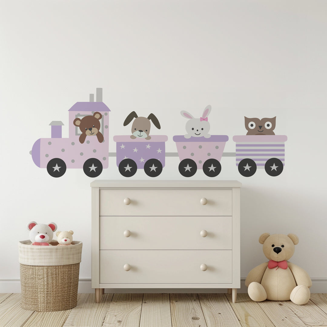 Girls Wall Decals Choo Choo Train, Girls Nursery Wall Stickers, Baby Decals,  Girls Nursery Decor, Girls Bedroom Decor, Made in Canada | Pippa + June –  PIPPA + JUNE, image size:1080x1080