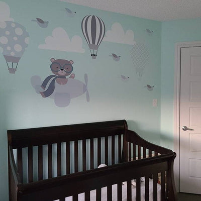 Nursery Wall Decal Stickers Hot Air Balloons, Kids Wall Stickers, Baby Wall Decals