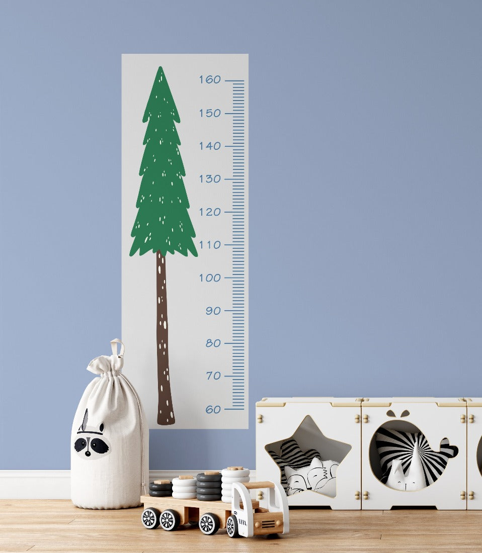 Kids Growth Charts Ruler Woodland Trees, Kids Height Chart Wall Decal ...