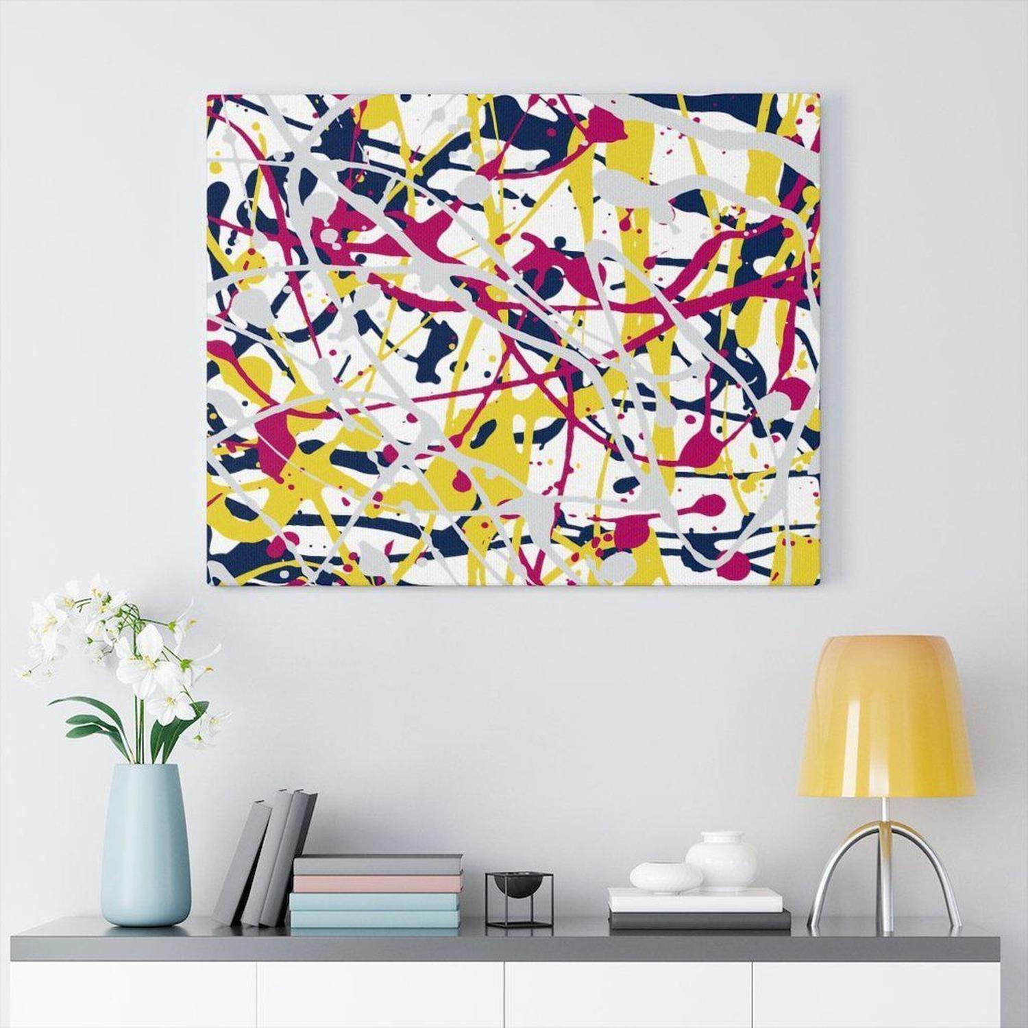 Splatter Canvas Art Print, Jackson Pollock Style Art, Abstract Painting ...