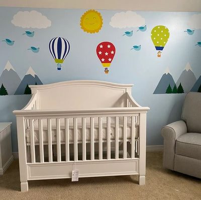 Kids Wall Decals Mountain Scene, Nursery Wall Decals, Kids Wall Stickers