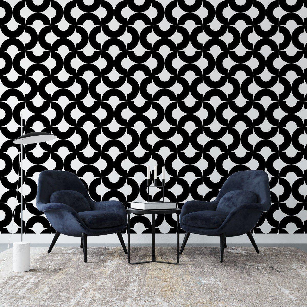 Geometric Peel and Stick Wallpaper Modern Black and White Wallpaper for  Walls Se