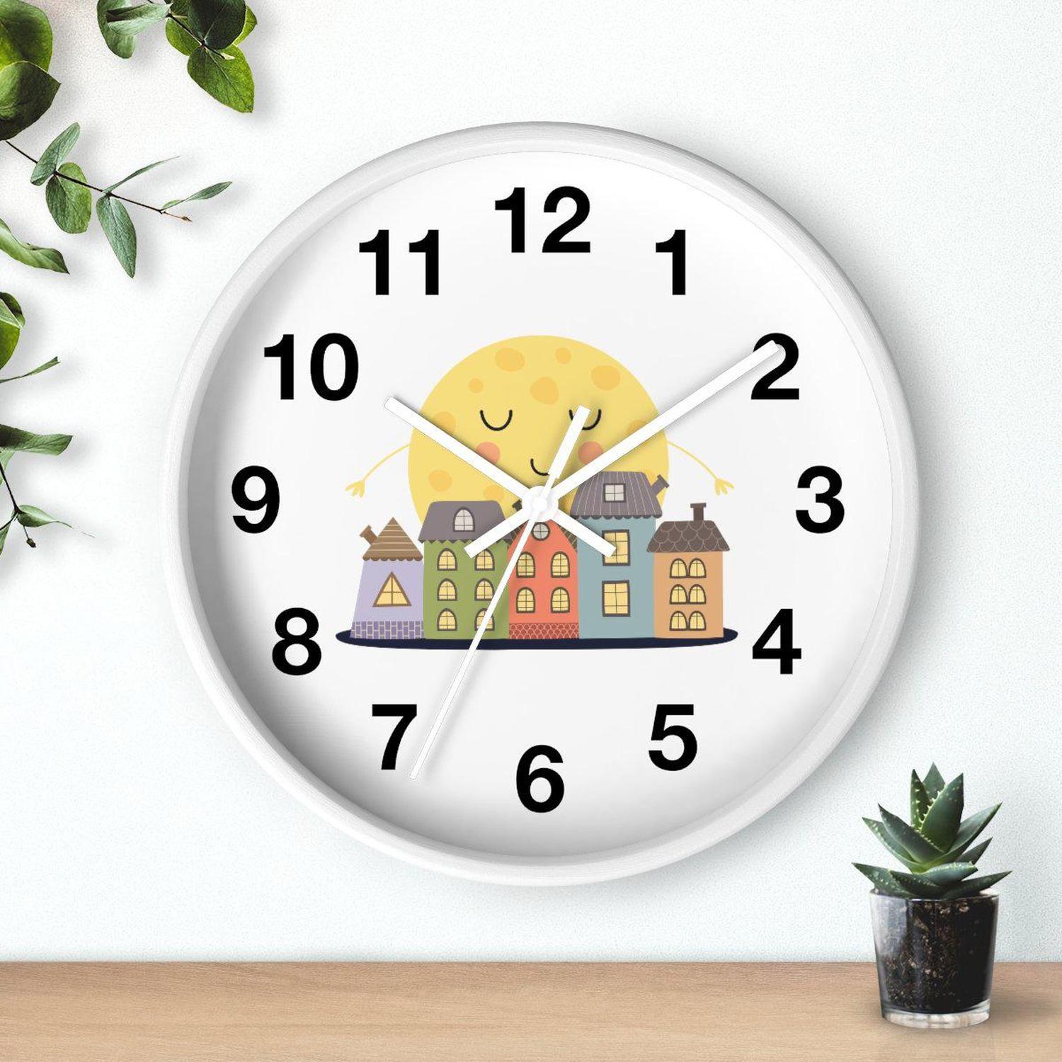 Kids Wall Clock Neutral, Nursery Wall Clock Silent, Kids Clocks, No ...