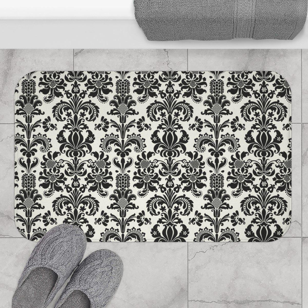 Black Damask Bathroom Rugs Bryont Blog